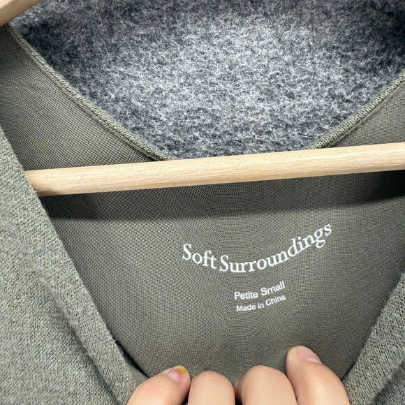 Soft Surroundings Dress Women PS Petite Gray Shift Midi Lined Rayon Long Sleeve - Picture 3 of 6